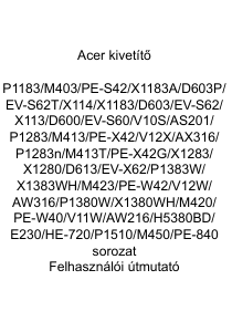 Használati útmutató Acer P1383W Vetítő