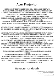 Bedienungsanleitung Acer X1126AH Projektor