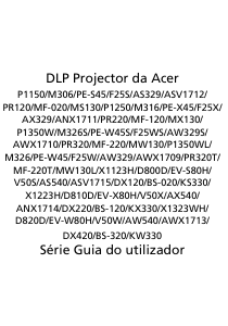 Manual Acer P1350WL Projetor