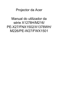 Manual Acer X1278H Projetor