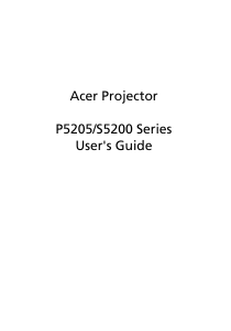 Handleiding Acer S5200 Beamer