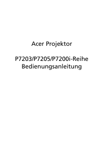 Bedienungsanleitung Acer P7205 Projektor