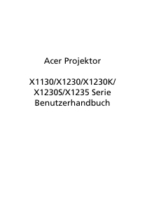 Bedienungsanleitung Acer X1235 Projektor