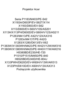 Instrukcja Acer X133PWH Projektor