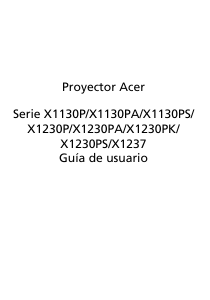 Manual de uso Acer X1230P Proyector