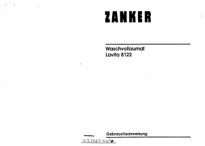 Bedienungsanleitung Zanker Lavita 8122 Waschmaschine