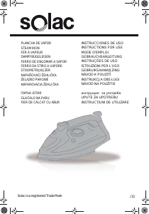 Manual Solac PV2015 New Optima Fier de călcat