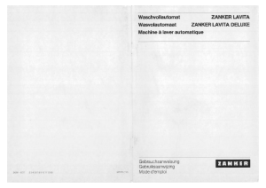Bedienungsanleitung Zanker Lavita Deluxe Waschmaschine