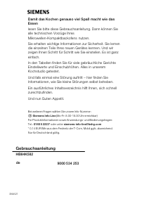 Bedienungsanleitung Siemens HB84K582 Backofen