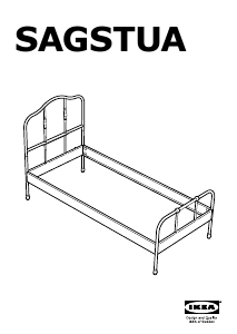 Priročnik IKEA SAGSTUA (90x200) Posteljni okvir