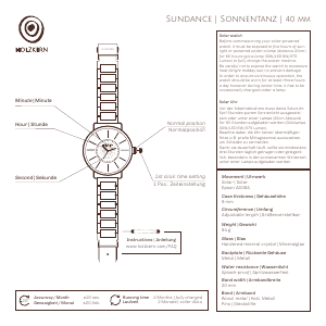 Bedienungsanleitung Holzkern Helios Armbanduhr