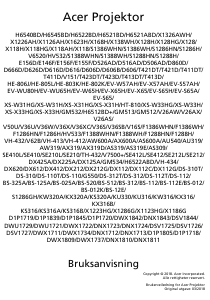 Bruksanvisning Acer X1226AH Projektor