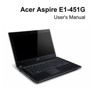 Vadovas Acer Aspire E1-451G Nešiojamasis kompiuteris