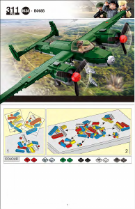 Sluban M38-B0665 Set Army 6 In 1 - Jet Da Combattimento 728 Pezzi - Gioco Di Costruzioni In Scatola Regalo