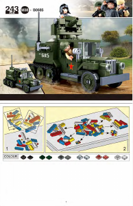 说明书 快乐小鲁班 set M38-B0685 Army逆境重生-嘎斯 半履带卡车