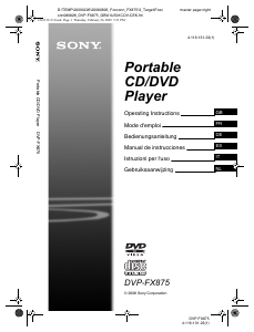 Manual de uso Sony DVP-FX875 Reproductor DVD