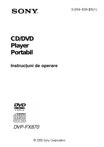 Manual Sony DVP-FX870 DVD player