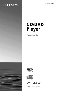 Mode d’emploi Sony DVP-LS500 Lecteur DVD