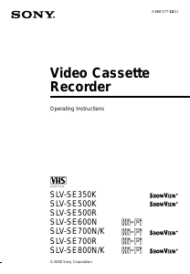 Handleiding Sony SLV-SE800N Videorecorder