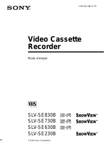 Mode d’emploi Sony SLV-SE830B Magnétoscope
