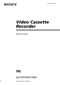 Mode d’emploi Sony SLV-SE10AE2 Magnétoscope