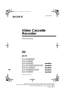 Handleiding Sony SLV-SE700D2 Videorecorder