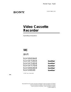Handleiding Sony SLV-SE810E Videorecorder