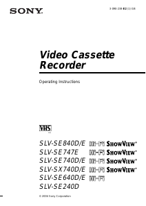 Handleiding Sony SLV-SE840E Videorecorder