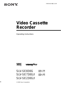 Handleiding Sony SLV-SE830G Videorecorder