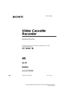 Handleiding Sony SLV-SF950N Videorecorder
