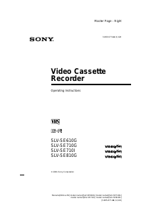 Handleiding Sony SLV-SE810G Videorecorder