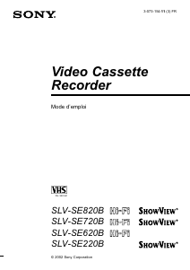 Mode d’emploi Sony SLV-SE620B Magnétoscope