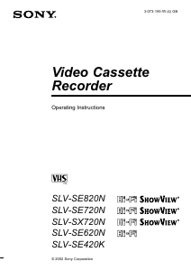 Handleiding Sony SLV-SE620N Videorecorder