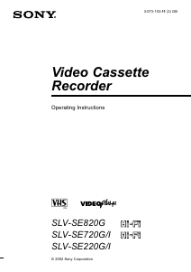 Handleiding Sony SLV-SE820G Videorecorder