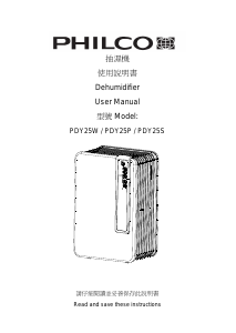 Manual Philco PDY25P Dehumidifier