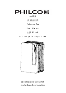 Bruksanvisning Philco PDY25W Avfuktare