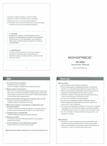 Bruksanvisning Monoprice UM-1000B Headset