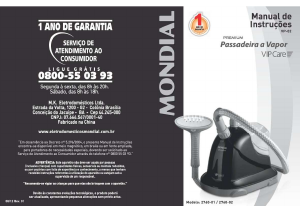 Manual Mondial VP-02 VIP Care Vaporizador de vestuário