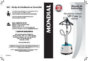 Manual Mondial VP-07 VIP Care Vaporizador de vestuário