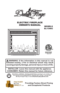 Bruksanvisning Duluth Forge EL1346C Elektrisk öppen spis