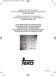 Manual de uso Teka HF LUX 50 4G AI AL Placa