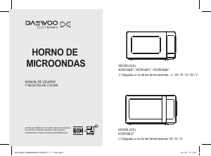 Manual de uso Daewoo KOR-661W Microondas