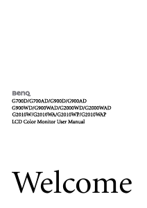 Manual BenQ G2010WP LCD Monitor