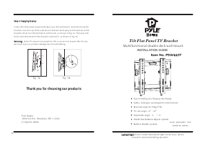 Manual Pyle PSW445T Wall Mount