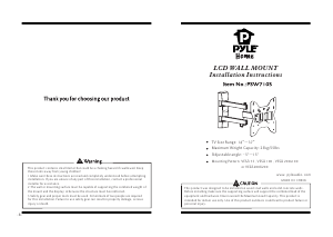 Handleiding Pyle PSW710S Muurbeugel