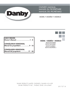 Manual de uso Danby DCF072A2WDB1 Congelador