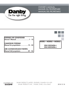Manual Danby DPA120E3WDB-6 Air Conditioner