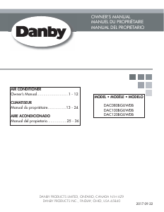 Mode d’emploi Danby DAC100BGUWDB Climatiseur
