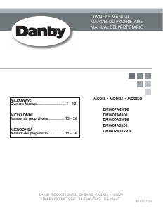 Manual de uso Danby DMW09A2BDB Microondas