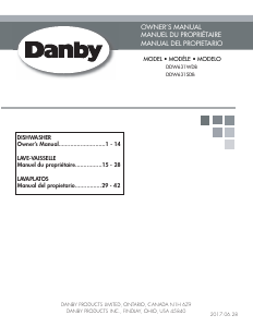 Manual Danby DDW631SDB Dishwasher